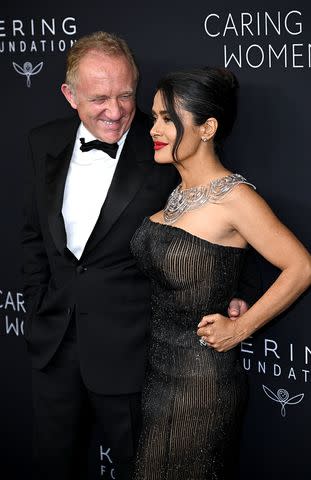 <p>Doug Peter/PA Images via Getty</p> Salma Hayek and Francois-Henri Pinault