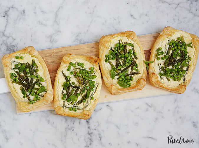 Asparagus, Pea and Ricotta Tarts