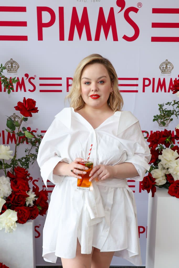 london, england june 30 nicola coughlan attends pimms no 1 hospitality suite at the championships wimbledon on june 30, 2022 in wimbledon, england photo by david m benettdave benettgetty images for pimms