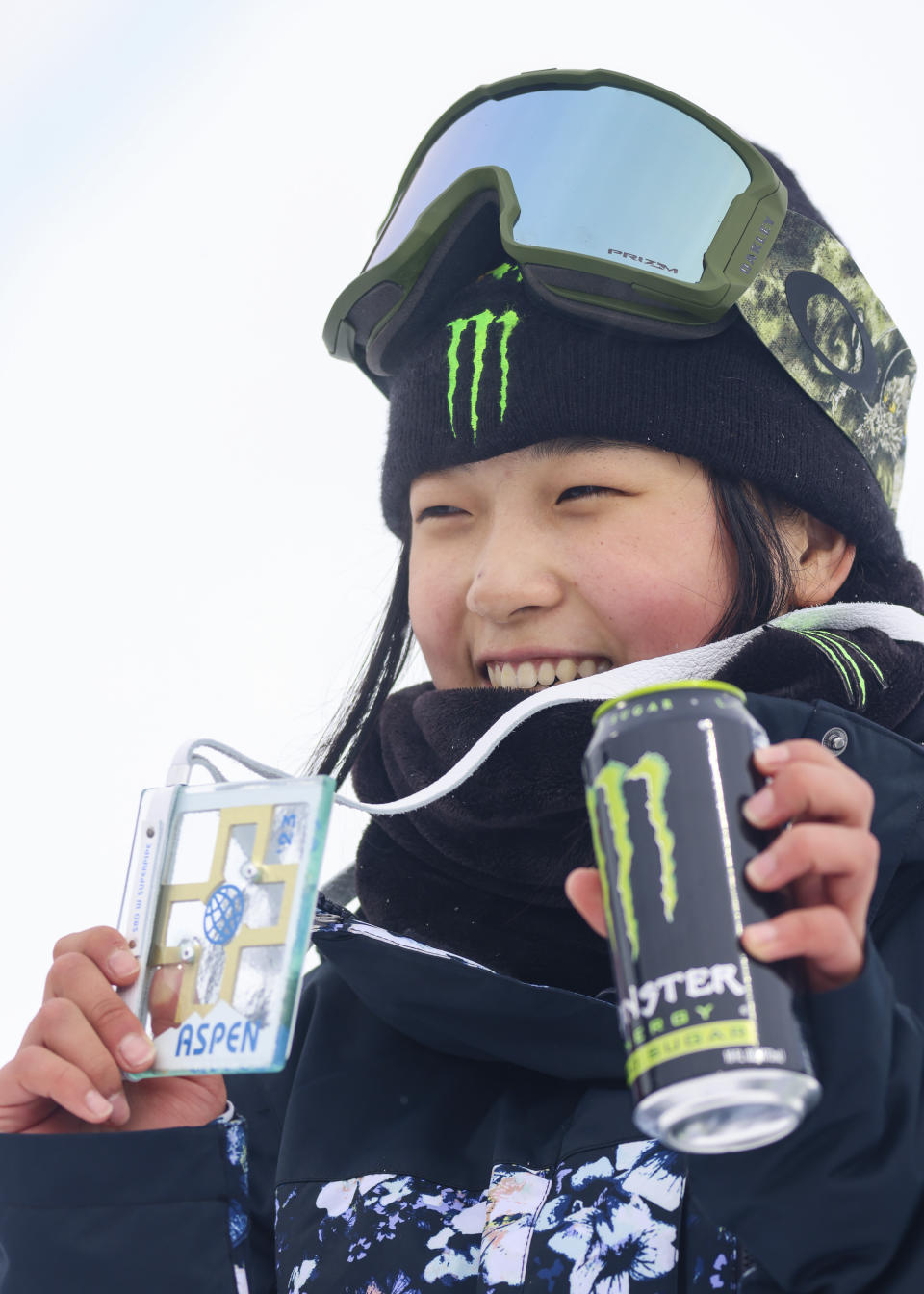 FILE -South Korea's Gaon Choi celebrates on the X Games Aspen podium after winning a gold medal in the women's snowboard halfpipe final on Saturday, Jan. 28, 2023, at Buttermilk Ski Area. (Austin Colbert/The Aspen Times via AP, File, File)