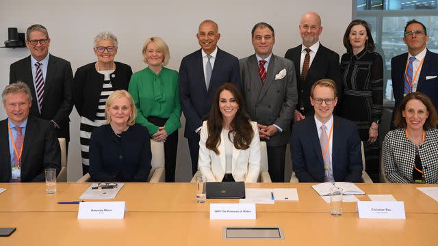 <p>DANIEL LEAL/POOL/AFP via Getty</p> Kate Middleton at the the inaugural meeting of the Business Taskforce for Early Childhood in March 2023.