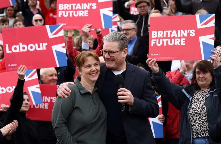 Britain's main opposition Labour Party leader Keir Starmer celebrated striking gains (Darren Staples)