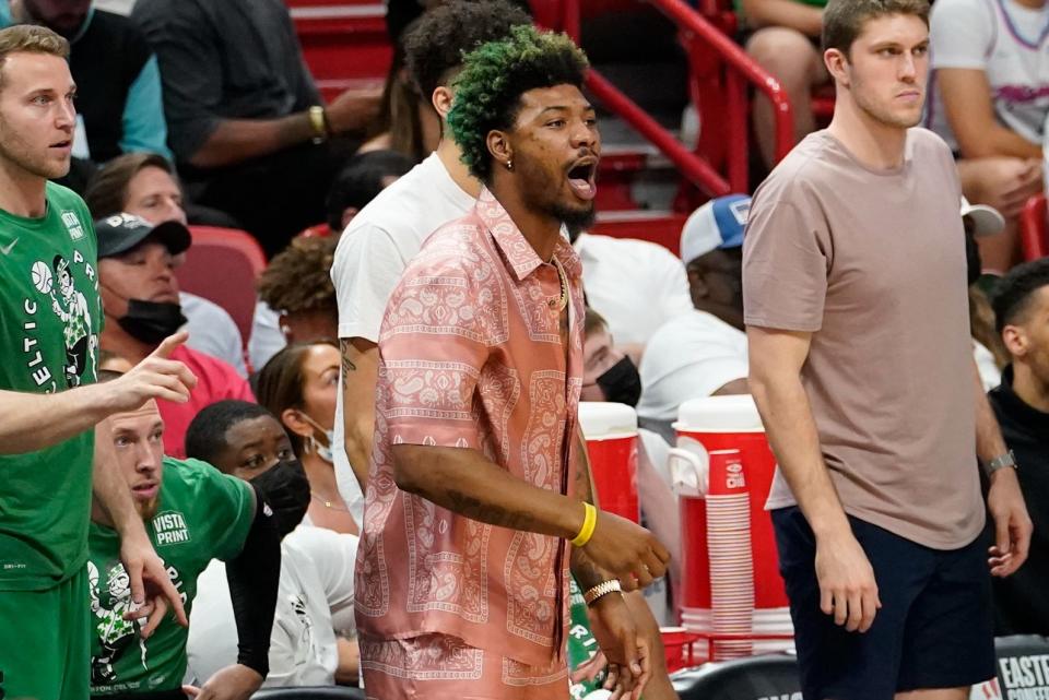 Marcus Smart at a Celtics game. - Credit: AP