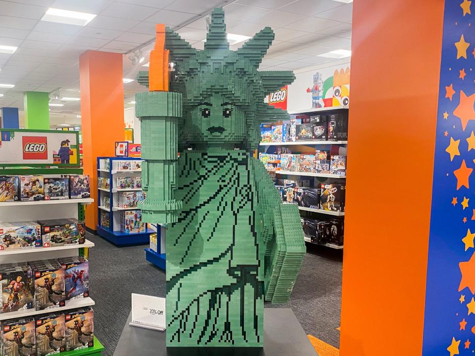 The Statue of Liberty made out of Legos.
