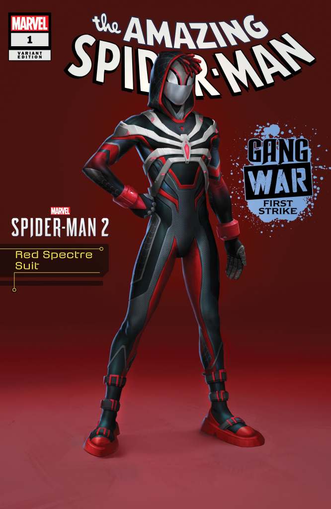 <strong>AMAZING SPIDER-MAN: GANG WAR FIRST STRIKE #1</strong> Red Spectre Suit Marvel’s Spider-Man 2 Variant Cover by Sweeney Boo