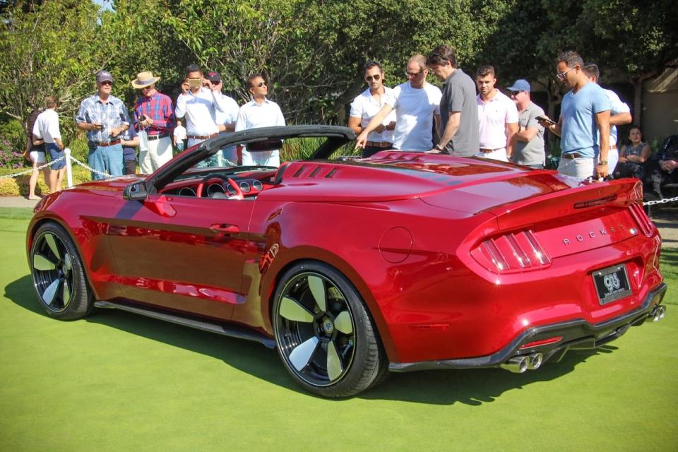 <p>The Mustang’s standard windshield has not been chopped, however, as with most cars calling themselves “Speedsters.” Indeed, with the rear seats still in place under that cover and the donor car’s power folding top ready for use when one removes it, the Rocket Speedster is technically still more of a regular convertible than a speedster in the traditional sense. But who cares? It’s gorgeous and suitably exotic, especially as far as Mustangs are concerned.</p>