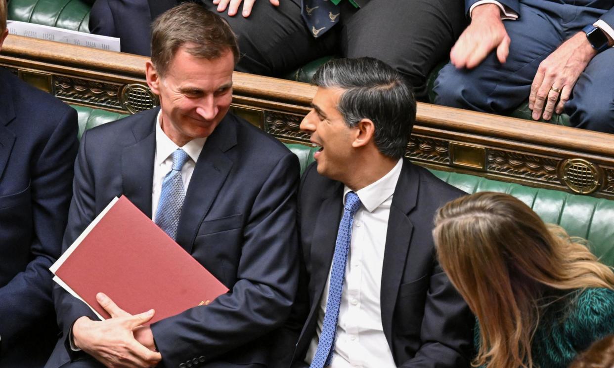 <span>‘Rishi Sunak and Jeremy Hunt are emptying the coffers with the prime purpose of making each Labour proposal for investment less possible.’</span><span>Photograph: Maria Unger/Reuters</span>