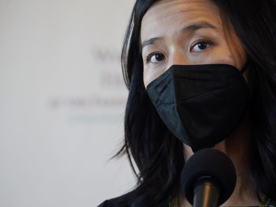Michelle Wu spoke on vaccine mandate January 15.