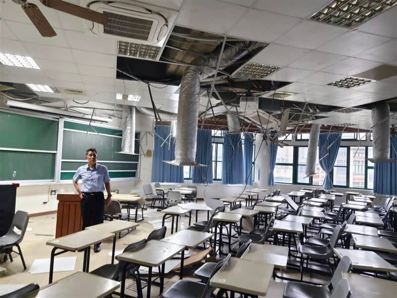 花蓮7.2強震，東華大學災損嚴重。（圖／東華大學提供）