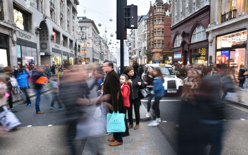 Shoppers held back in December and January but spent more enthusiastically in February - Copyright (c) 2016 Rex Features. No use without permission.