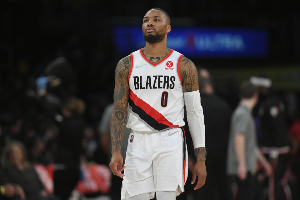 Portland Trail Blazers guard Damian Lillard during a game.