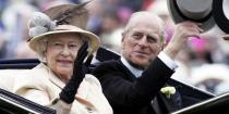 <p>The queen and her husband looked pleased as she rode in the Royal Carriage on the third day of Royal Ascot.</p>