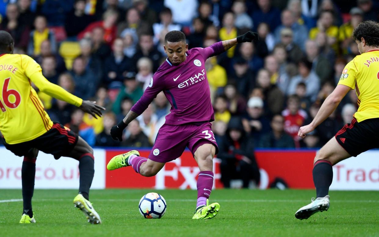 Gabriel Jesus scored his fifth goal of the season against Watford - EPA