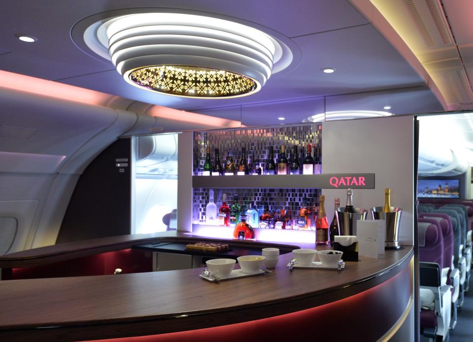 Qatar Airways A380 bar.