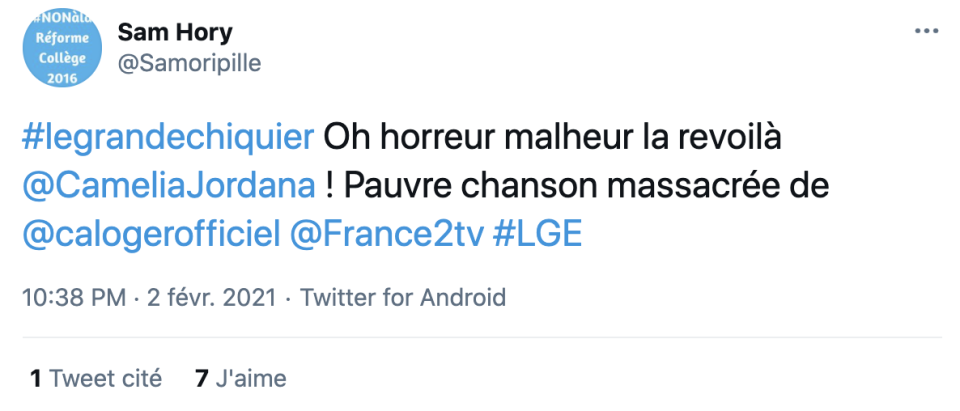 Camélia Jordana a été clashée par les internautes après sa reprise de Calogero dans Le Grand Echiquier. 