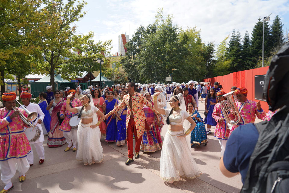 Guests sat down for an Aladdin-inspired feast and danced until the early hours of the morning [Photo: SWNS]