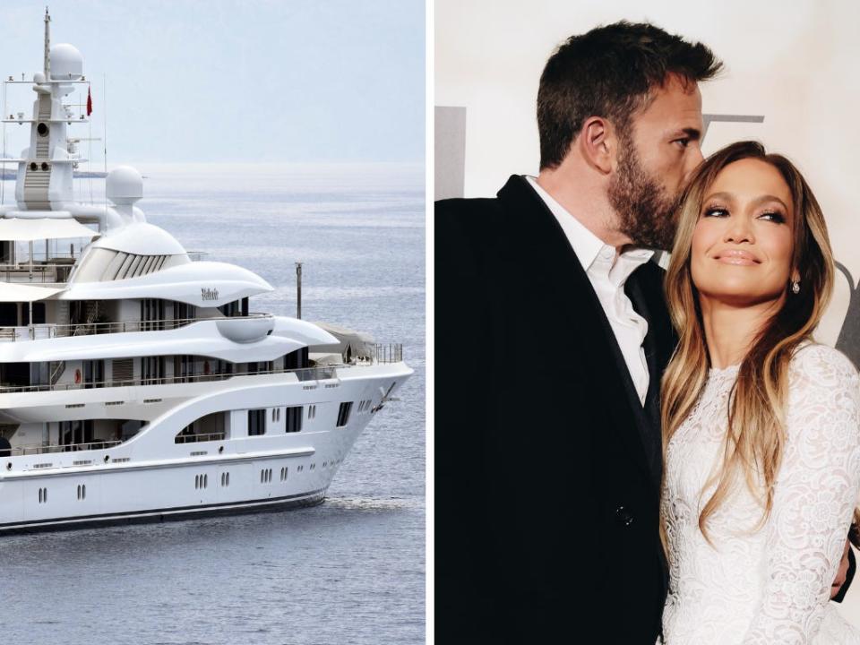 The super-yacht Valerie and Jennifer Lopez and Ben Affleck