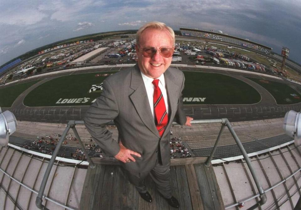 Humpy Wheeler, longtime motorsports promoter, at Lowe’s Motor Speedway in 2000.