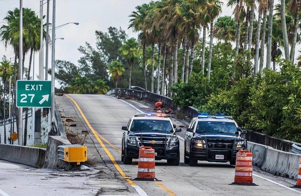 State troopers closed many exits on I-95 in the Fort Lauderdale area due to the heavy rain and flooding, Thursday, April 13, 2023.