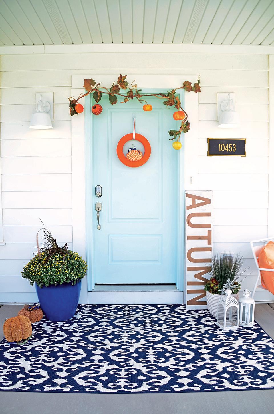 Halloween Door Ideas: Bright and Modern Look