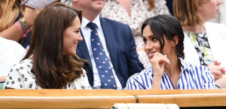 Catherine, Duchess of Cambridge, and Meghan, Duchess of Sussex, attending Wimbledon