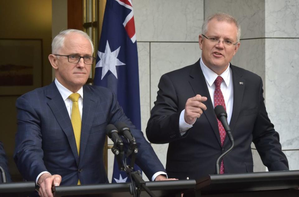 Mr Turnbull claims in the book Mr Morrison had to be "propped up" as treasurer. Source: Getty