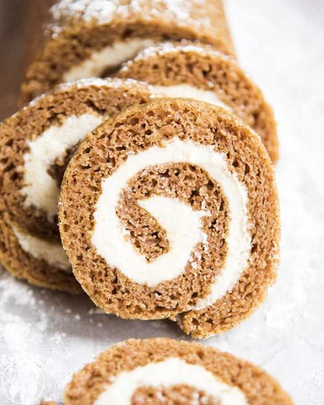 <p>Like Mother Like Daughter</p><p>This classic pumpkin roll is so delicious and easy to make, with a light and moist pumpkin cake swirled up with cream cheese frosting. It’s a perfect fall dessert! </p><p><strong>Get the recipe: <em><a href="https://lmld.org/pumpkin-roll/" rel="nofollow noopener" target="_blank" data-ylk="slk:Pumpkin Roll;elm:context_link;itc:0;sec:content-canvas" class="link ">Pumpkin Roll</a></em></strong></p>