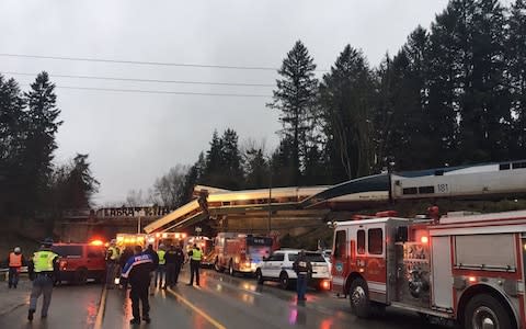 Amtrak train derailment near Tacoma, Washington  - Credit: Trooper Brooke Bova‏, Official Washington State Patrol District 1 Public Information Officer 