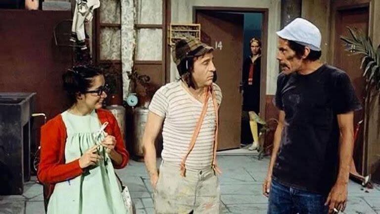 Parte del elenco principal de “El chavo del 8″ en escena