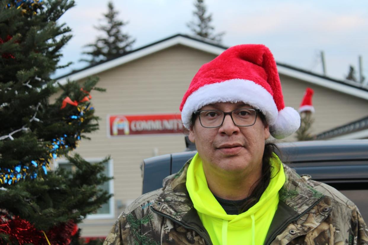Tristan Sock is a Mi'gmaq Peacekeeper serving Indian Island First Nation. He says  his language is a valuable tool in keeping people calm.  (Oscar Baker III/CBC - image credit)