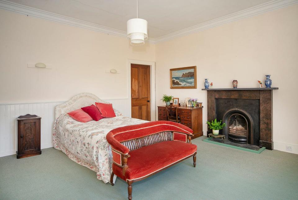 One of the principal bedrooms at Kilberry Castle, Scotland.