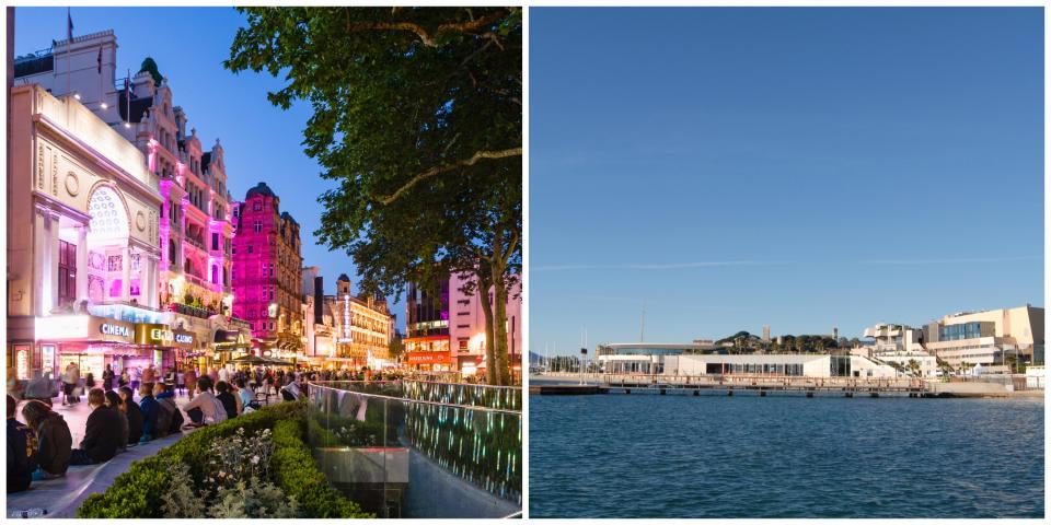 London’s Leicester Square and Cannes’ Palais des Festivals