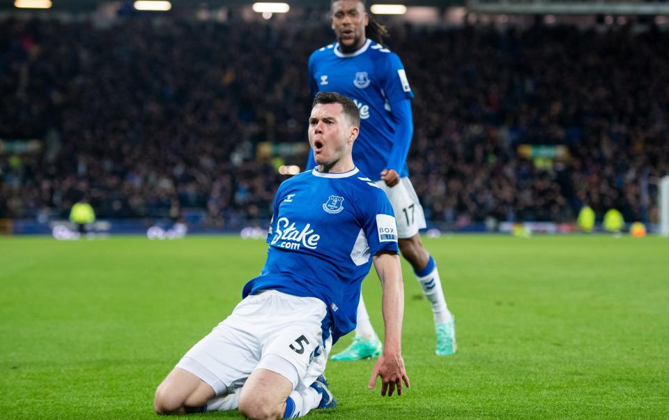 Michael Keane celebrates scoring Everton's 90th-minute equaliser - Getty Images/Emma Simpson