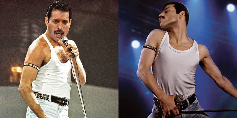 Rami Malek and Freddie Mercury