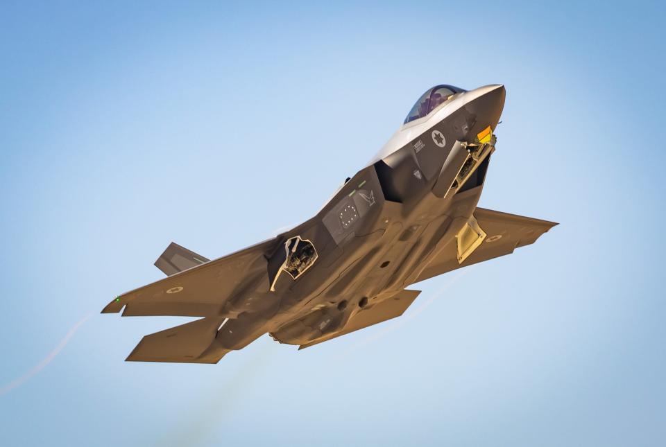 An Israeli Air Force F-35I during the Blue Flag international air combat training exercise. <em>Amit Agronov/Israeli Air Force</em>