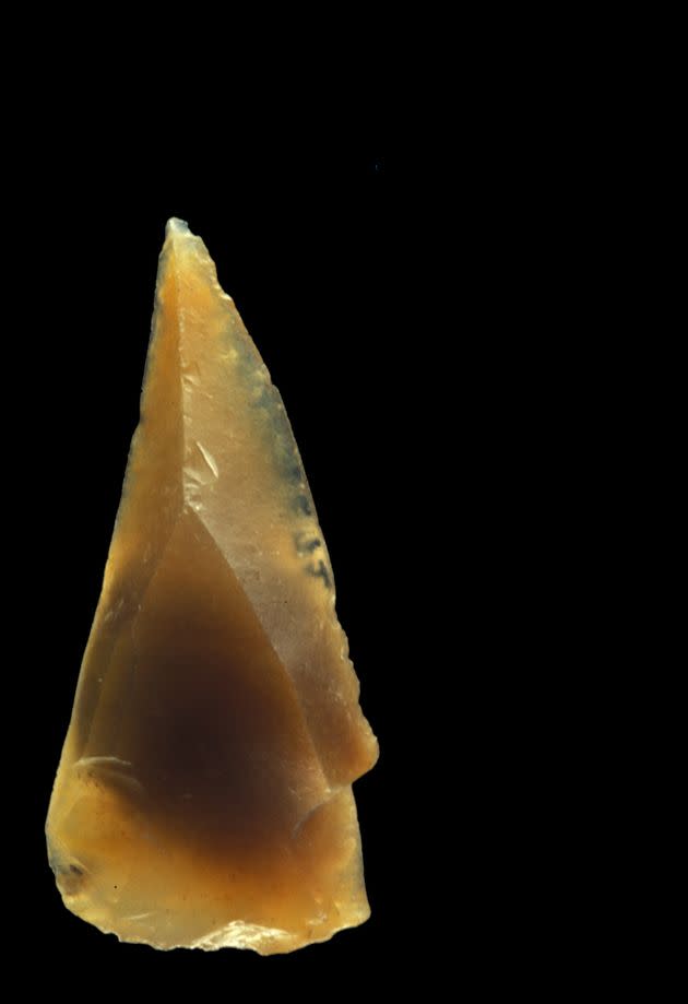 Silex retrouvé dans la grotte Mandrin (Photo: Ludovic Slimak)