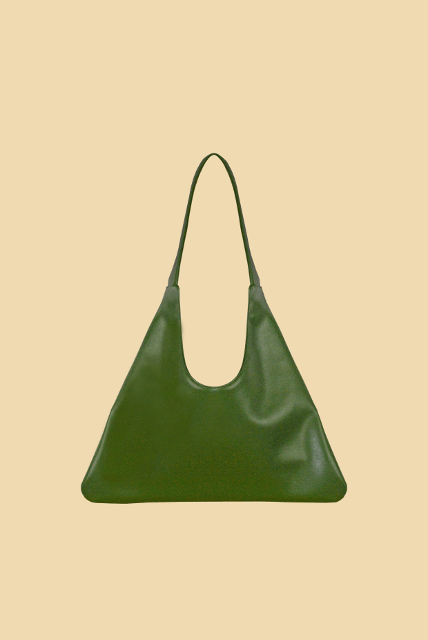Agave Triangular Tote, $295, <a href="https://www.santosbymonica.com/product-page/agave-triangular-tote-in-green" rel="nofollow noopener" target="_blank" data-ylk="slk:available here;elm:context_link;itc:0;sec:content-canvas" class="link ">available here</a>.