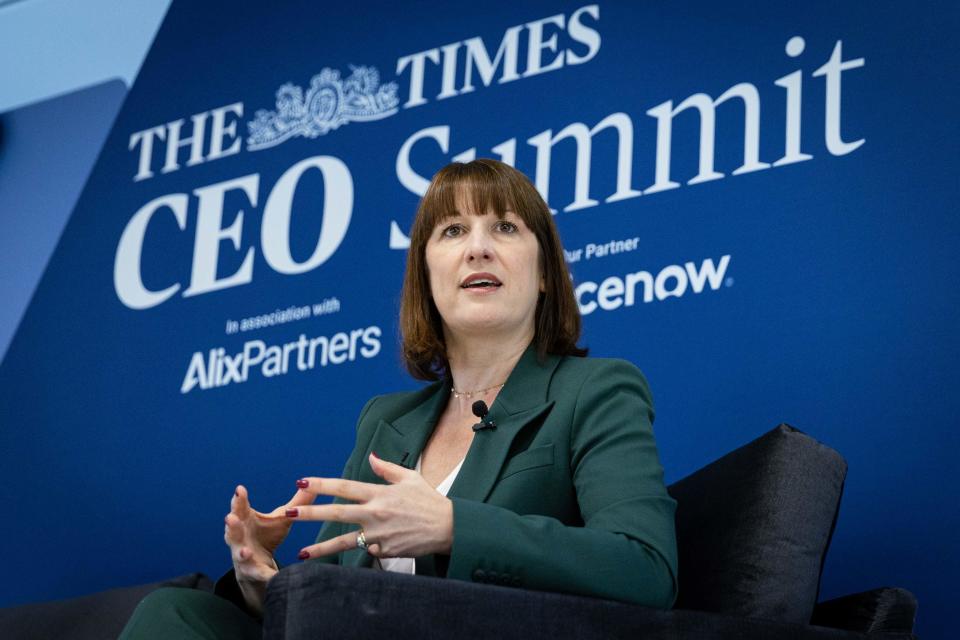Shadow chancellor Rachel Reeves speaking during the Times CEO Summit in London (PA Media)