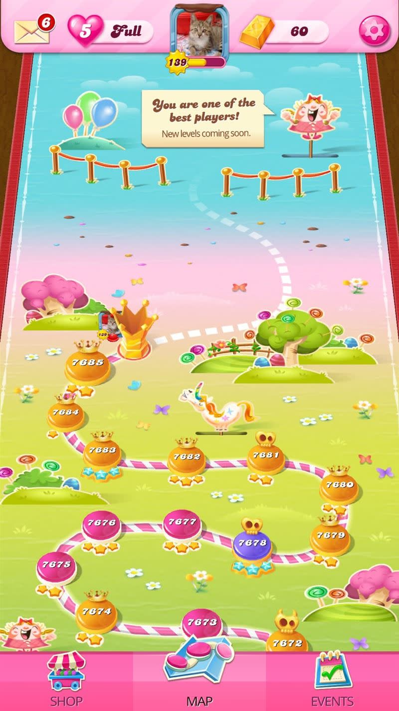 原PO母親0課金玩Candy Crush玩到封頂。（圖／翻攝自 爆廢公社 ）