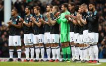 <p>West Brom players have a minute’s applause for Graham Taylor </p>