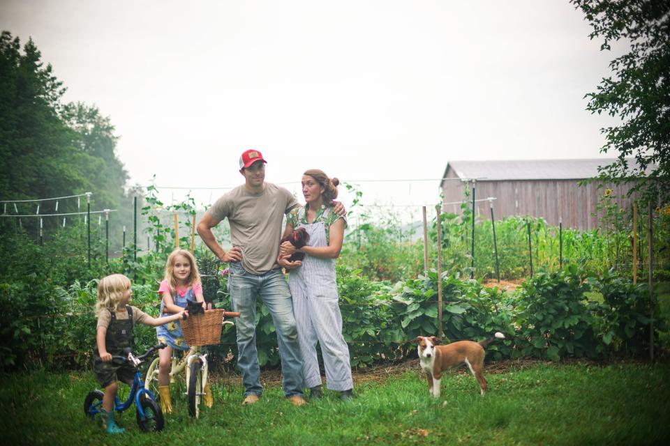 The Glaser family (left to right) Harlan, Rosie, Danny and Mandy pose at their home.