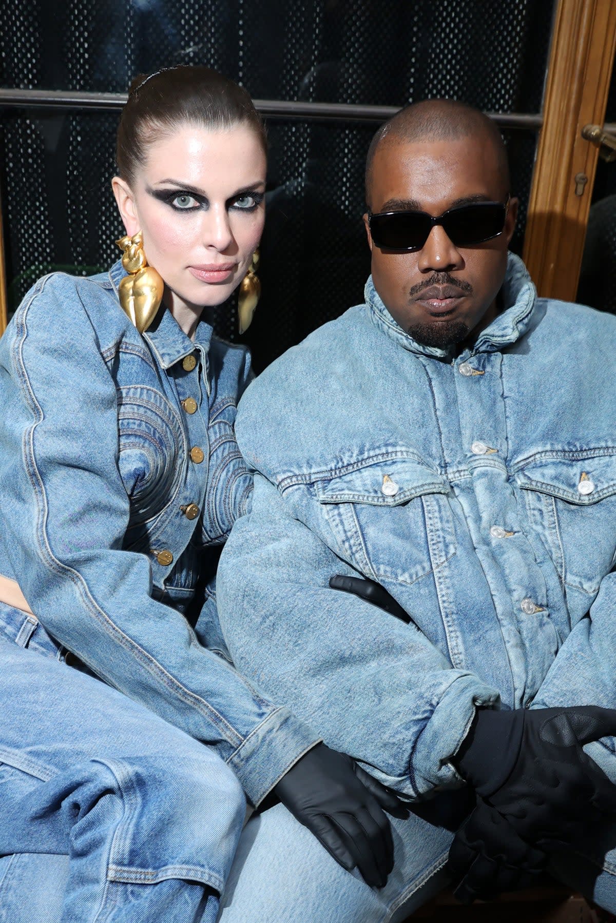 Public affair: Fox and Kanye West attend a Paris fashion show in early 2022 (Getty)