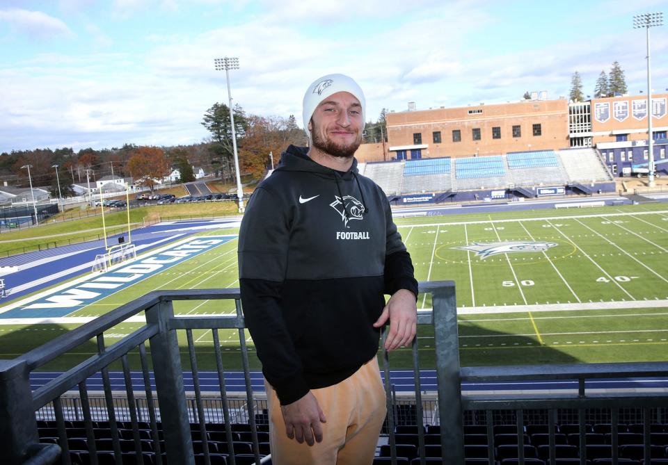 UNH running back Dylan Laube is a senior on the football team and is about to play his last game for the Wildcats.