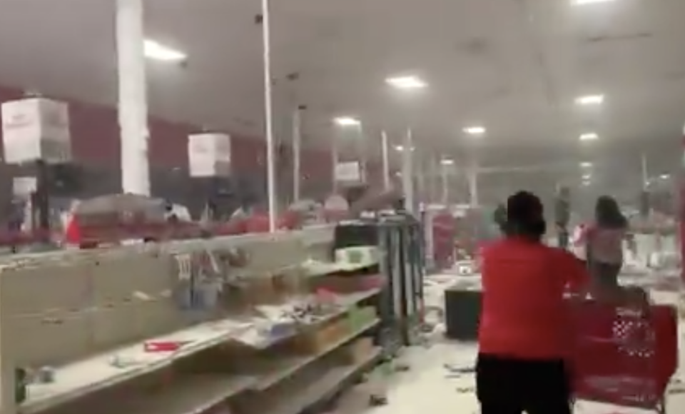 Looters seen among empty shelves in Target in Minneapolis. Source: Twitter