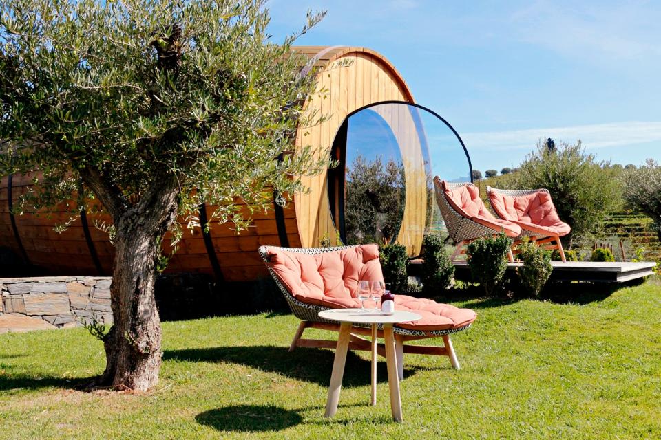 The wine barrel bedrooms at Quinta da Pacheca winery in the Douro Valley