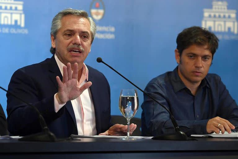 Alberto Fernández junto a Axel Kicillof