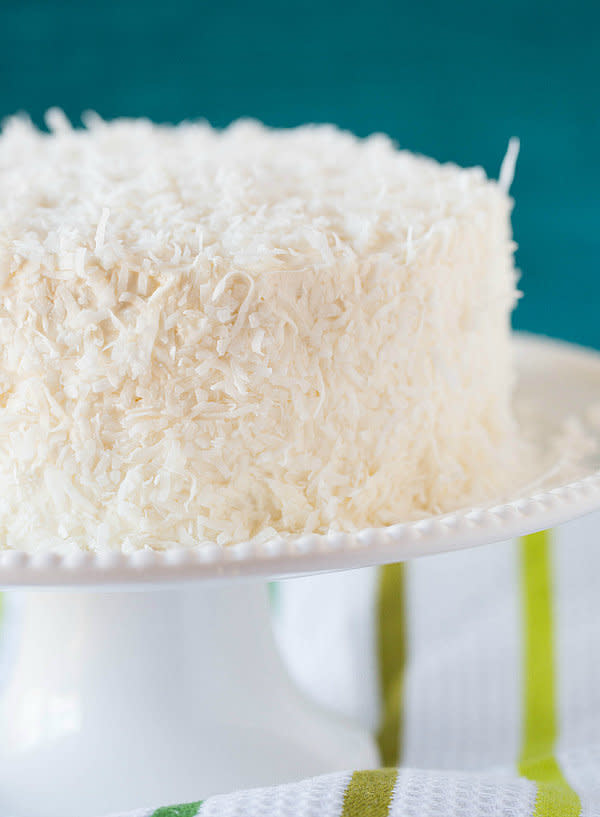 <strong>Get the <a href="http://www.browneyedbaker.com/coconut-cake-recipe/" target="_blank">Coconut-Vanilla Bean Cake with Coconut Meringue Buttercream Frosting recipe</a> from Brown Eyed Baker</strong>