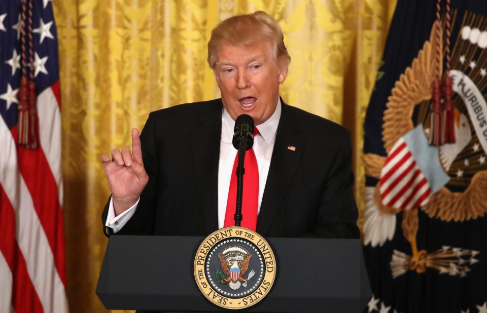 U.S. President Donald Trump speaks during a news conference in the East Room at the White House on Feb. 16, 2017 in Washington, DC. (Photo: Mark Wilson/Getty Images)