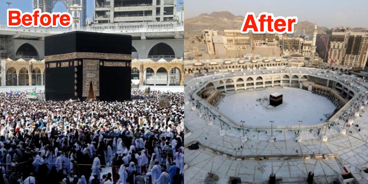 Kaaba before and after