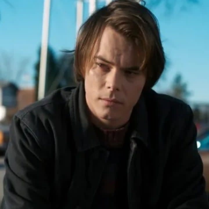 Jonathan Byers with a serious look on his face during Season 4 of Stranger Things